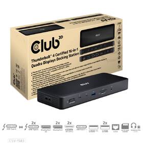 Dokovací stanice Club3D 16v1 ThunderBolt 4, 2xThunderbolt/3xDP/2xHDMI/3xUSB/RJ45/SD-TF Karta/1xUSB-C 150W PD černá

 obrázek produktu 2 z 2
