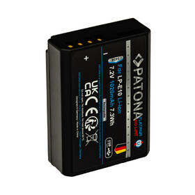 Baterie PATONA pro foto Canon LP-E10 1020mAh Li-Ion Platinum, USB-C černá

 obrázek produktu 3 z 4