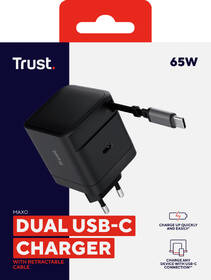 Nabíječka do sítě Trust MAXO Retractable 65W, USB-C černý

 obrázek produktu 6 z 11