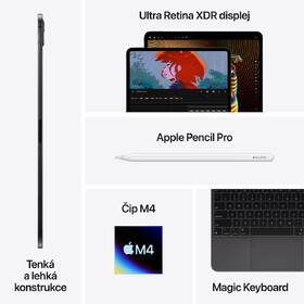 Dotykový tablet Apple iPad Pro 13" M4 WiFi + Cellular 256GB standardní sklo - Space Black 

 obrázek produktu 8 z 9