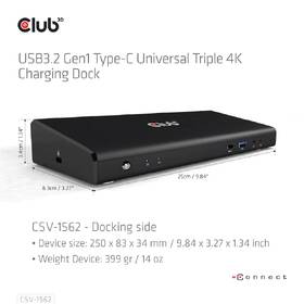 Dokovací stanice Club3D USB-C (5xUSB/USB-C/3xHDMI/2xDP/Ethernet/Audio), Triple 4K napájecí adaptér 

 obrázek produktu 6 z 10