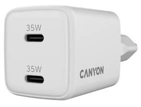 Nabíječka do sítě Canyon GaN 2xUSB-C 35 W bílá

 obrázek produktu 1 z 5