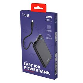 Powerbanka Trust Fiera, 10000 mAh, s kabelem, 2x USB-C černá

 obrázek produktu 11 z 11