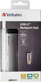 USB Hub Verbatim USB-C/2x USB 3.0, USB-C, HDMI šedý

 obrázek produktu 7 z 7