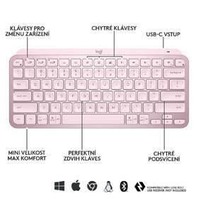 Klávesnice Logitech MX Keys Mini, US růžová

 obrázek produktu 4 z 8