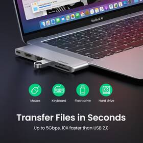 USB Hub UGREEN 6-in-2 USB-C pro MacBook Pro 

 obrázek produktu 2 z 5