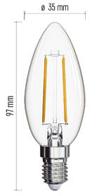 Žárovka LED EMOS Filament svíčka, E14, 1,8 W, neutrální bílá 

 obrázek produktu 2 z 3