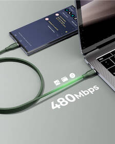Kabel Voltme Powerlink Rugg Series USB-C/USB-C, CTC 5A/100W 1,8m zelený

 obrázek produktu 3 z 4