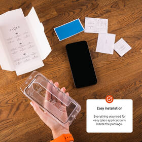 Tvrzené sklo FIXED Armor s Anti-dust aplikátorem na Apple iPhone 12 Pro Max/13 Pro Max/14 Plus černá barva
