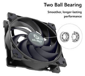 Ventilátor AKASA Black Two Ball Bearing, 120 mm, PWM černý

 obrázek produktu 5 z 5