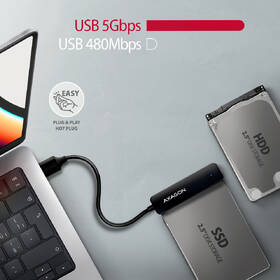 Adaptér Axagon SLIM USB 5Gbps - SATA 6G 2.5" SSD/HDD černý

 obrázek produktu 2 z 4