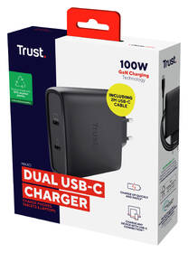 Nabíječka do sítě Trust MAXO 100W 2-Port GaN, USB-C černý

 obrázek produktu 8 z 14
