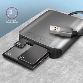 Čtečka paměťových karet Axagon CRE-S3 USB-A SUPERSPEED 3-slot & lun SD/microSD/CF, UHS-II tmavě šedá

 obrázek produktu 2 z 5