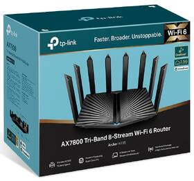 Router TP-Link Archer AX95, AX7800 Tri-Band Wi-Fi 6 černá barva
