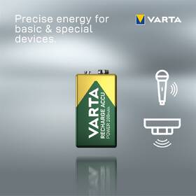 Baterie nabíjecí Varta Recharge Accu Power 1 9V (7HR9V), 200 mAh (1ks) 

 obrázek produktu 3 z 4