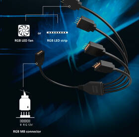 Adaptér AKASA RGB LED Splitter and extension černý

 obrázek produktu 3 z 3