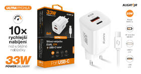Nabíječka do sítě Aligator Power Delivery 33W, USB-C + USB-A + USB-C kabel bílá

 obrázek produktu 5 z 5