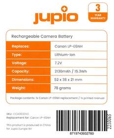 Baterie Jupio LP-E6NH 2130 mAh (Canon) černá

 obrázek produktu 2 z 3