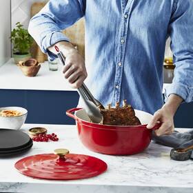 Hrnec s poklicí Tefal E2544455, 20 cm červená barva
