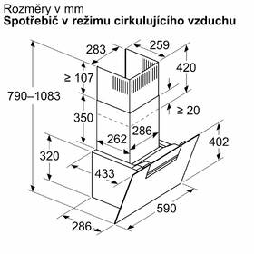 Odsavač par Bosch DWK67FN20 bílá barva
