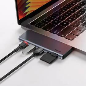 USB Hub Baseus USB-C/USB-C PD, 2x USB 3.0, micro SD, SD, TF šedý

 obrázek produktu 8 z 9