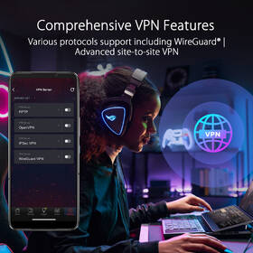 Router Asus ROG Rapture GT-BE98, Wi-Fi 7, AiMesh černá barva
