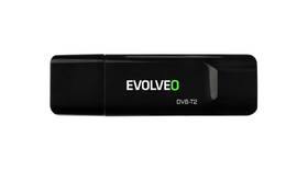 TV tuner Evolveo Sigma T2, FullHD DVB-T2 H.265/HEVC USB tuner černá barva
