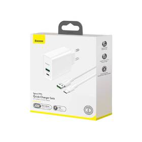 Nabíječka do sítě Baseus Speed PPS Quick Charger 30W + USB-C kabel 1m bílá

 obrázek produktu 4 z 4