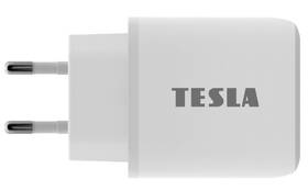Nabíječka do sítě TESLA Power Charger T220, 1× USB, 1× USB-C 25 W PD 3.0 bílá barva
