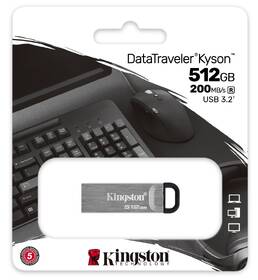 USB Flash Kingston DataTraveler Kyson 512GB stříbrná barva
