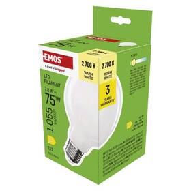 Žárovka LED EMOS Filament globe, 7,8W, 1055lm, E27, teplá bílá 

 obrázek produktu 2 z 3