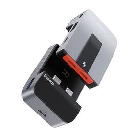 USB Hub Baseus Armor Age USB-C/3x USB 3.0, USB-C, HDMI, 3,5mm Jack, RJ 45 šedý

 obrázek produktu 2 z 10