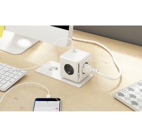 Rozbočovací zásuvka Cubenest Powercube Original USB PD 20W, USB, USB-C, 4x zásuvka šedá barva
