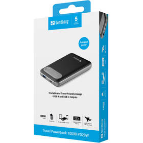 Powerbanka Sandberg Travel 10000 mAh PD 20W černá/stříbrná

 obrázek produktu 1 z 1