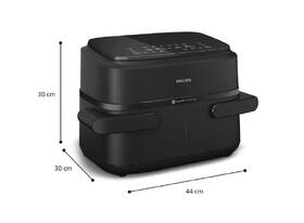Fritéza horkovzdušná Philips Airfryer 1000 Series Dual basket 7,1 l, NA150/00 černá barva
