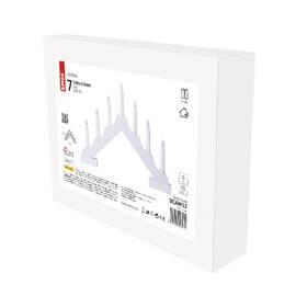 LED dekorace EMOS 7 LED svícen dřevěný bílý, 29 cm, 2x AA, vnitřní, teplá bílá, časovač 

 obrázek produktu 4 z 5