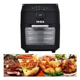 Fritéza horkovzdušná Tesla AirCook & Grill QG700 BLK, multifunkční černá barva
