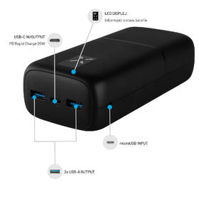 Powerbanka FIXED Zen 30 s LCD displejem a výstupem PD 20W, 30 000 mAh černá

 obrázek produktu 3 z 6