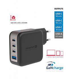 Nabíječka do sítě Swissten GaN 3x USB-C 100W PD + 1x USB-A 18W QC černá

 obrázek produktu 1 z 2