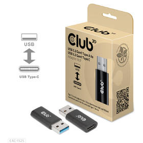 Redukce Club3D USB-A/USB-C 3.2 (M/F) černá barva
