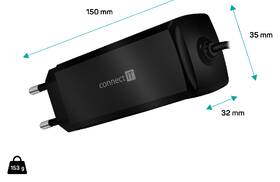 Napájecí adaptér Connect IT C-Power USB-C PD 100 W černý

 obrázek produktu 1 z 3
