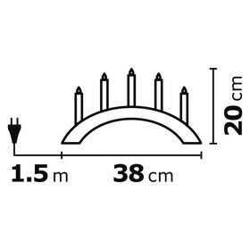 LED dekorace EMOS Svícen na 5× žárovičku E10 dřevěný bílý, oblouk, 40×28cm 

 obrázek produktu 3 z 4
