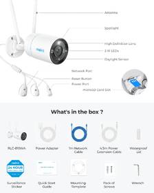 IP kamera Reolink W330 - RLC-810WA Wi-Fi bílá barva
