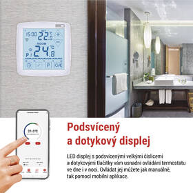 Termostat EMOS GoSmart, podlahový, programovatelný, drátový, WiFi bílý

 obrázek produktu 10 z 15