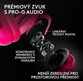 Headset Logitech G PRO X3 Lightspeed Wireless růžový

 obrázek produktu 11 z 17
