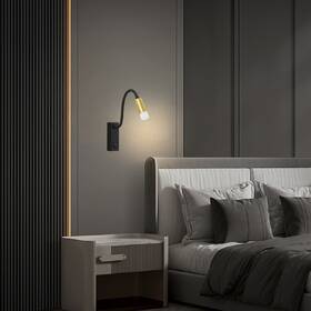 Nástěnné svítidlo IMMAX GOAL LED, vypínač, 3W černé/zlaté

 obrázek produktu 7 z 8