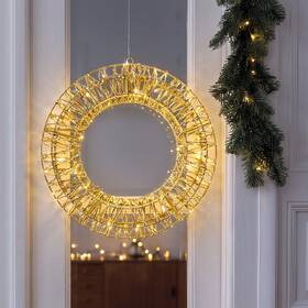 LED dekorace Solight vánoční věnec 3D, 150 LED, IP44, (50cm) zlatá

 obrázek produktu 4 z 7