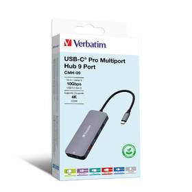 USB Hub Verbatim USB-C Pro Multiport 9 Port stříbrný

 obrázek produktu 4 z 4