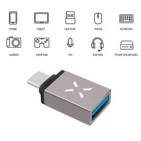 Redukce FIXED Link USB-A/USB-C šedá barva
