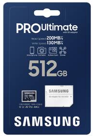 Paměťová karta Samsung 512GB UHS-I U3 (200R/130W) + SD adaptér 

 obrázek produktu 6 z 6